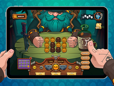 Davy Jones' Flip: Coin Flip desktop game app store casino casino game casual game coin flip desctop game gambling game game app game illustration game ui ipad ipad game mobile design online casino pirate slot uiux