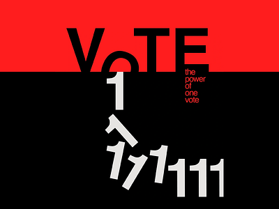 The Power Behind One Vote advocacy visual awareness campaign campaign branding civic awareness design message graphic activism impactful message minimalist design modern graphic one vote political poster poster design public engagement red black social campaign type hierarchy typography visual power voting rights
