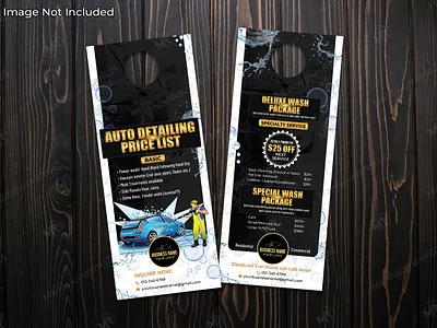 Auto Detailing Price List Door Hanger Design paint protection