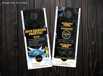 Auto Detailing Price List Door Hanger Design paint protection