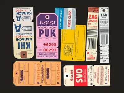 Retro Airline Ticket Branding Design airline identity airport signage aviation branding baggage tag boarding pass bold layout branding inspiration destination ticket editorial design graphic label international style luggage stickers nostalgic feel print collateral retro branding ticket design travel travel design vintage typography