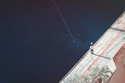 Standing at the edge collage color design digital art digital collage landscape photoshop retro surreal surreal art texture