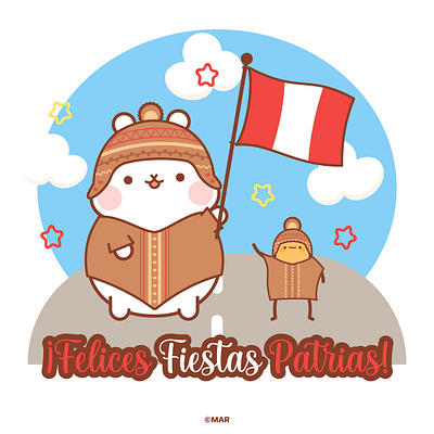 Fiestas Patrias (1) character design cute fiestaspatrias graphic design illustration illustratormar kawaii luckythecuy peru