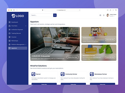 Candidate Portal App Store- Recruitment Web App bussiness candidate portal design graphic design recruitment portal saas ui ux web app