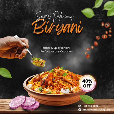 Social media post for restaurant branding graphic design