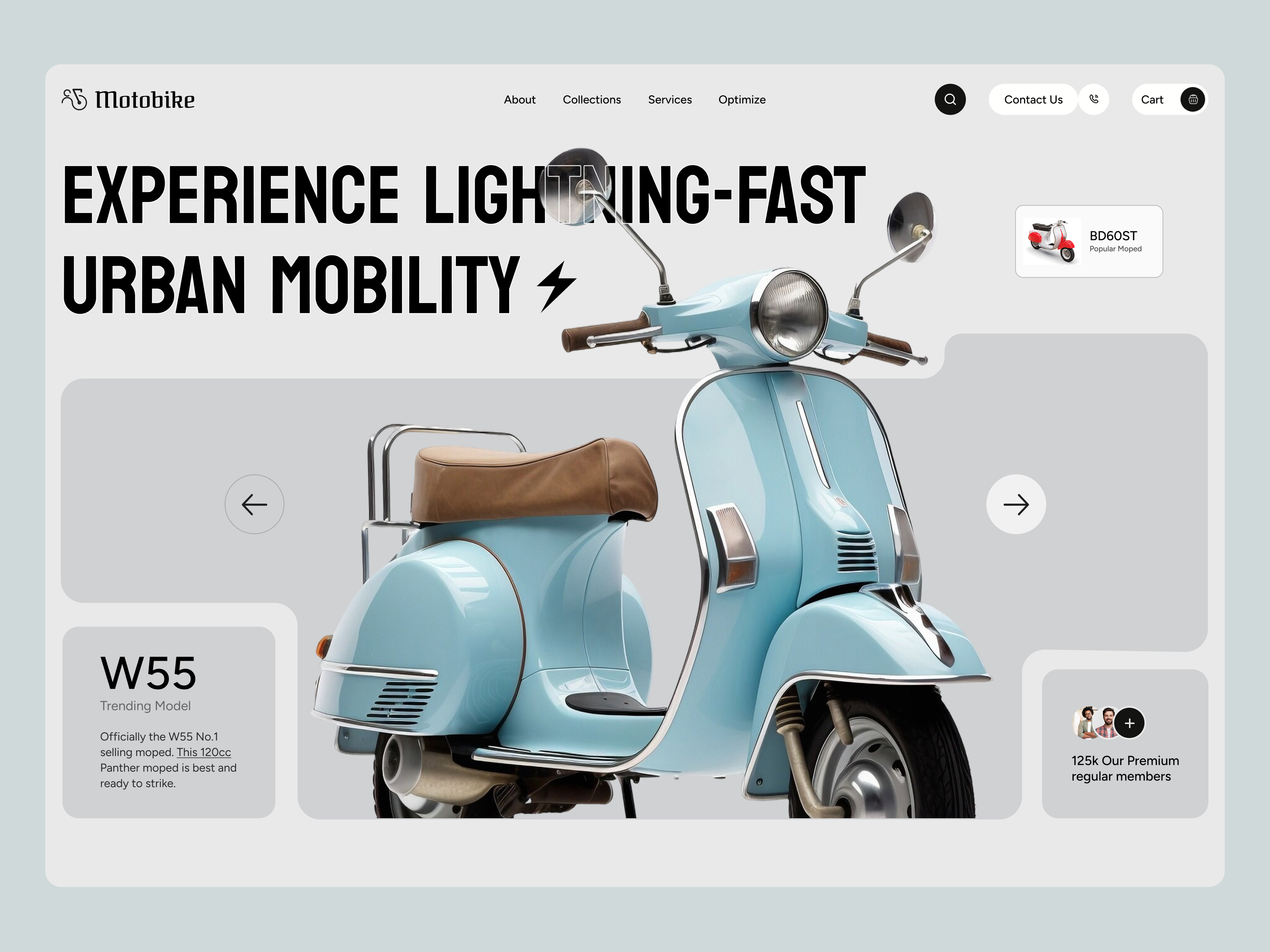 Electric Bicycle Landing Page bike accessories charging e commerce design eco ride electric bicycle landing page motorbike landing page motorcycle product showcase rent responsive ride website scooter app scooter website technology transportation uidesign uxdesign vehicle website design