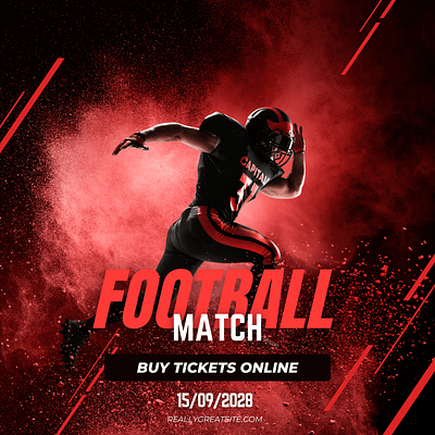 Social media post for soccer game branding graphic design