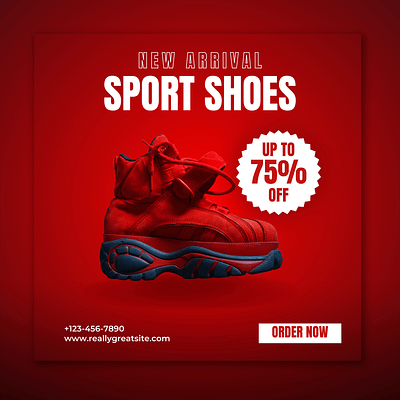 Shoes new arrival for Instagram post branding graphic design