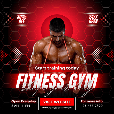 Fitness Gym for Instagram post branding graphic design