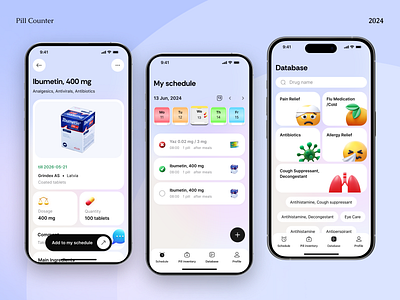Pill Counter Mobile App design design 2025 ios mobile app pill counter ui ux
