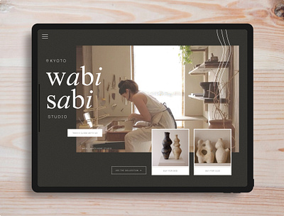 Daily UI 12 • Small pottery shop and studio ecommerce website graphic design ipad ui website