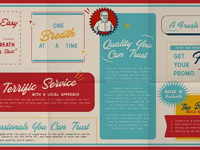 Breathe Easy Ad Design advertising branding design graphic design logo vintage vintage spread