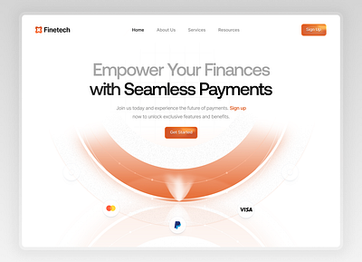 Finance Landing Page creative design finance fintech graphic design hero section orange section ui uidesign ux uxdesign web webdesign website