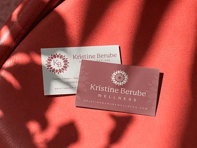 Kristine Berube Wellness Branding brand brand guide branding business card calm diet health logo medical meditation natural nutrition pink reiki sunflower therapy typography wellness yoga zen
