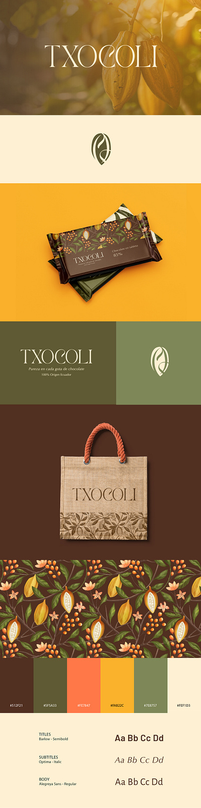 Txocoli - Chocolate Brand branding cacao chocolate cocoa illustration natural pattern visual identity