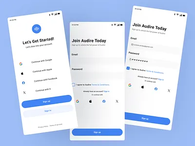 Welcome and sing up app design application design figma figma design login mobile app design page post signup page singup ui ui desing ux design welcome welcome page