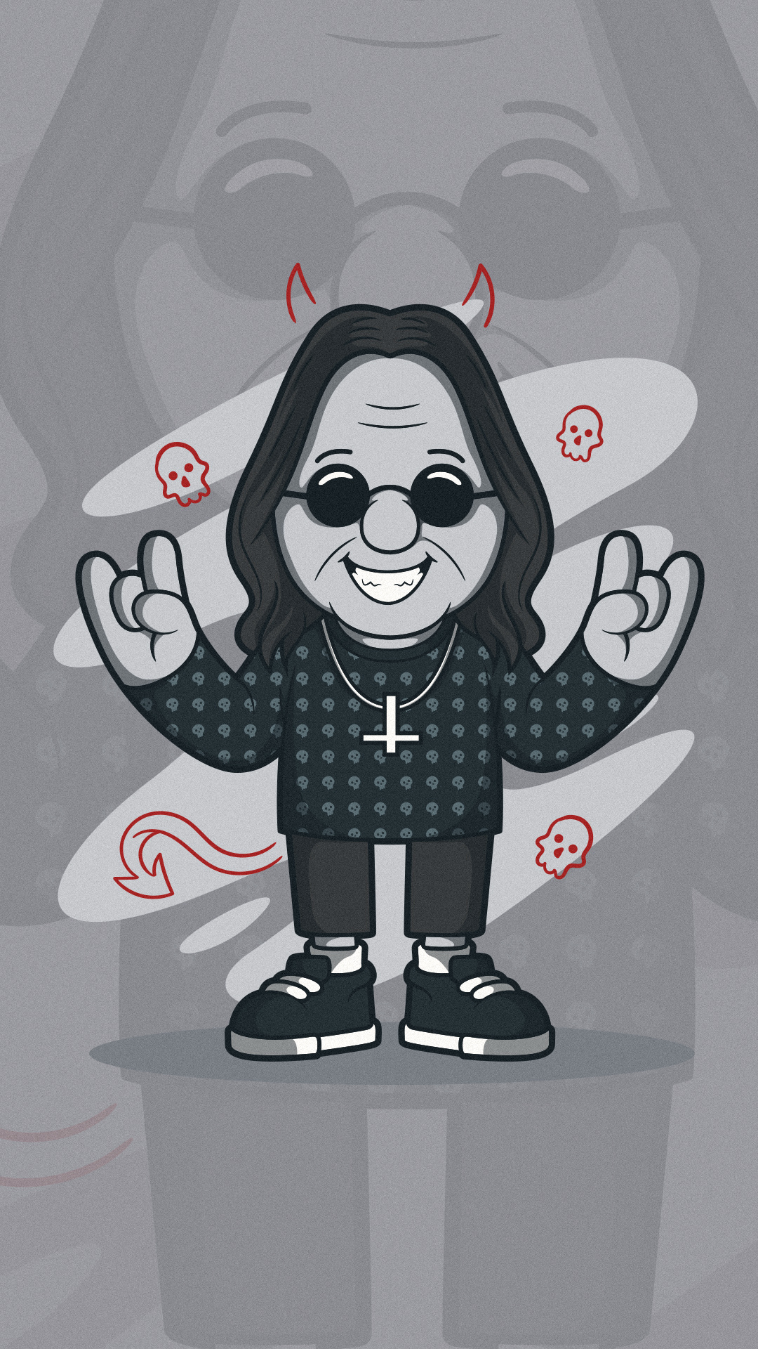 The Rocker! brand branding character colors design funny graphic illustration music rocker shirt vector