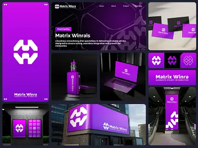 Matrix Winrais Logo Design brandforsale brandidentity businesslogo consultingbrand corporateidentity designforsale forsale logodesign logomark minimallogo purplebranding