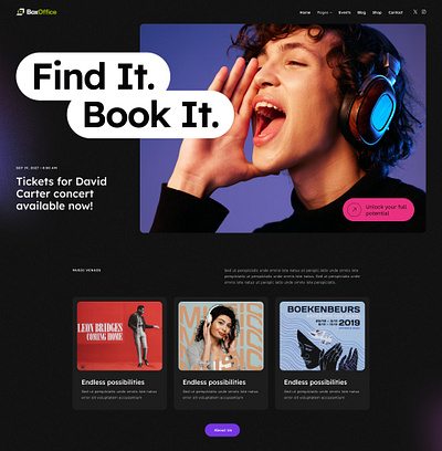 BoxOffice - Ticket, Concert & Event WordPress Theme design illustration web design web development webdesign woocommerce wordpress wordpress theme wordpress themes