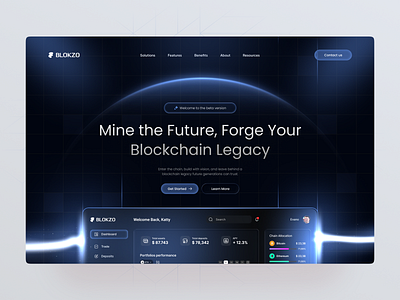 Blokzo – Futuristic Blockchain Platform UI Design 🚀 blockchainui cleanui cryptodashboard cryptoweb darkmodeui defidesign designinspiration designsystem dribbbleshowcase fintechui futuristicui interactiondesign modern design productdesign web design web3design web3interface