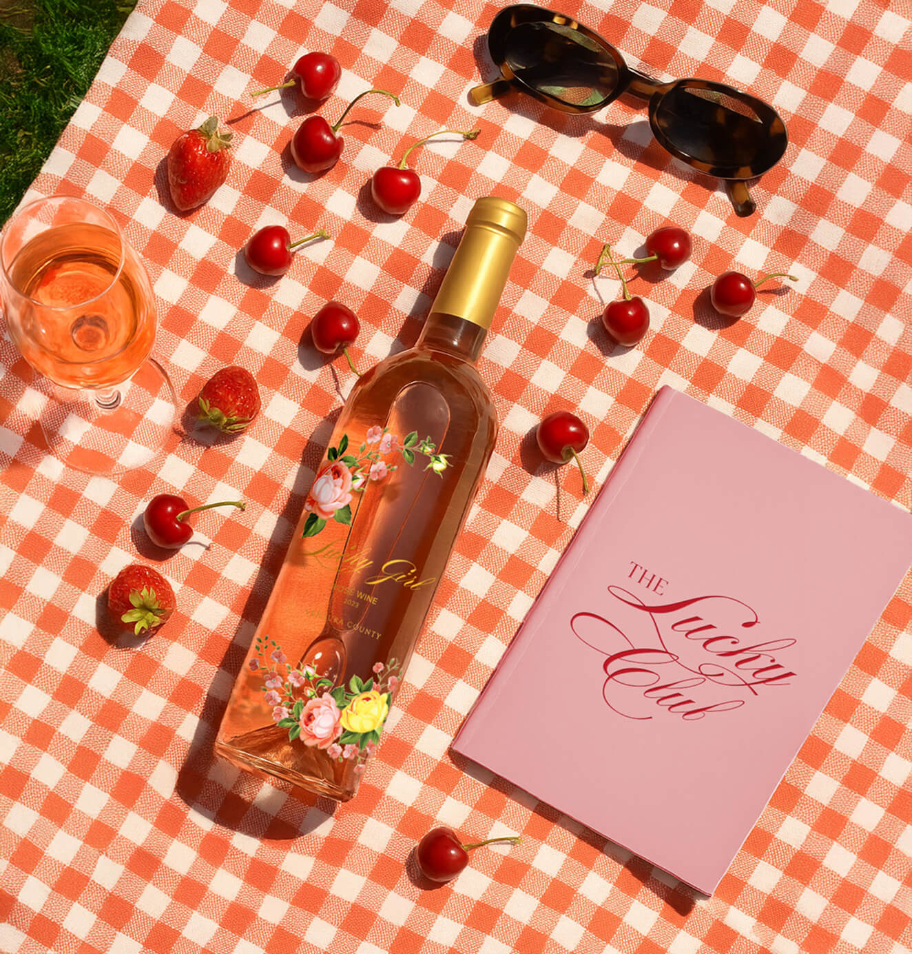 Lucky Girl Rosé art direction beverage identity brand platform brand positioning branding conversion driven design creative concept design female led brand graphic design luckygirlrose retention design ui website design wine wine branding wine ecommerce wine label wine website