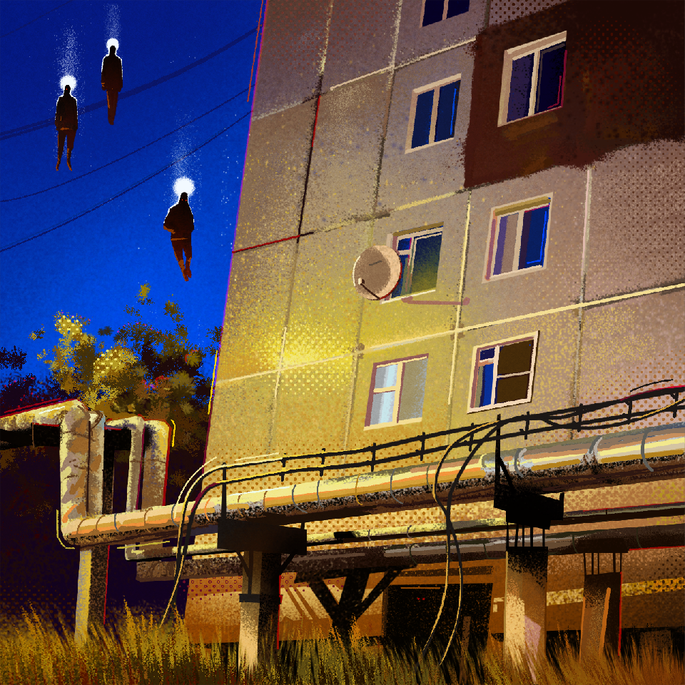 Ghost Town 2d digital art ghost town mysticism night noise noise style