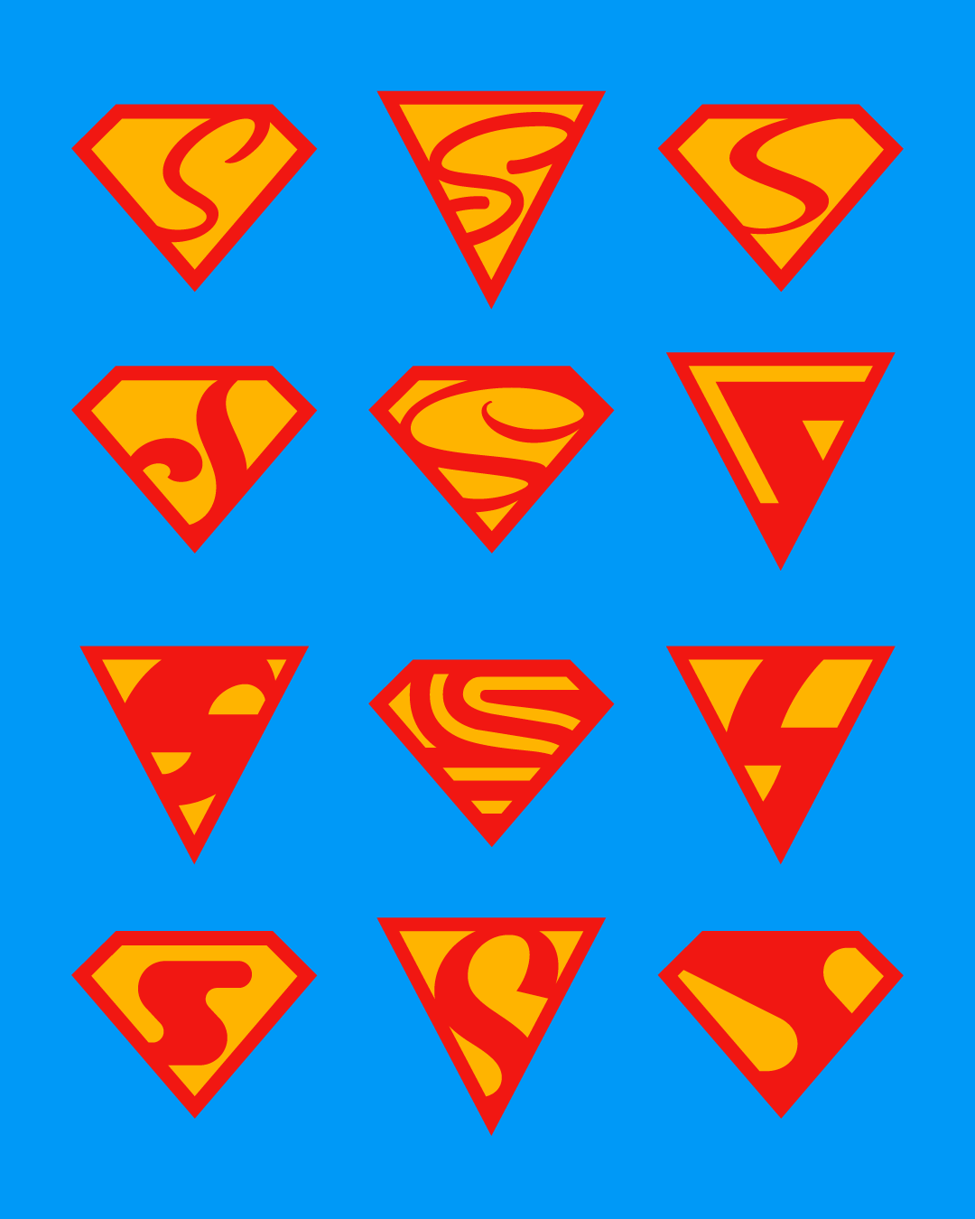 Superman logo variations branding design faelpt illustration instagram lettering logo superman type typedesign typography ui