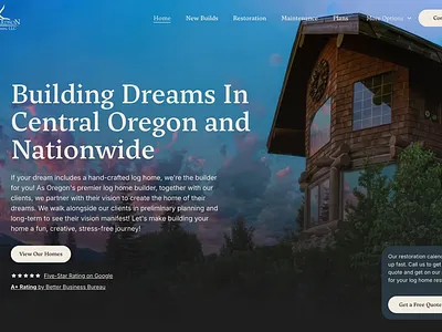 Custom Web Design for Richardson Log Homes brand identity branding construction corporate website design graphic design illustration landing landing page logo oregon redesign typography ui ux webdesign website