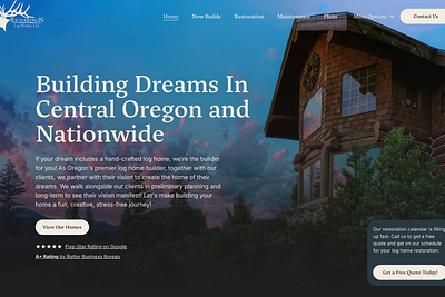 Custom Web Design for Richardson Log Homes brand identity branding construction corporate website design graphic design illustration landing landing page logo oregon redesign typography ui ux webdesign website