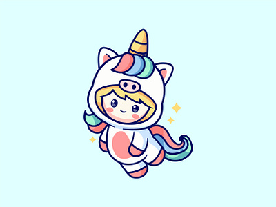 Unicorn animal cartoon character cute dribbble