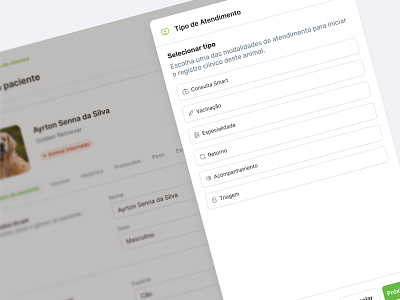 Smart Query - Vet da Cidade appointment system interface clínica