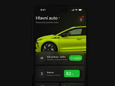 Smart car control app liquid glass UI app apple car car app car control app control electric electricity liquid liquid glass mobile app skoda smart app trend ui ux