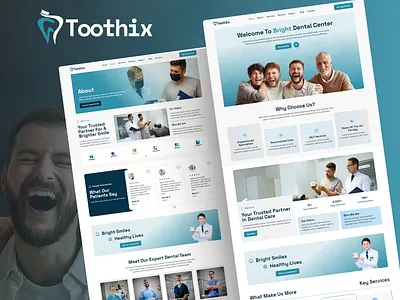 Toothix — Dentist & Dental Care Elementor Template Kit dental dental care dental clinic dental practice dentist dentistry design doctor elementor health healthcare hospital landing page landingpage medical service ui webdesign wordpress