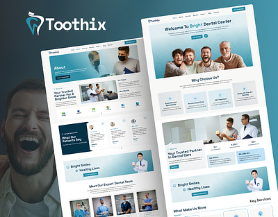 Toothix — Dentist & Dental Care Elementor Template Kit dental dental care dental clinic dental practice dentist dentistry design doctor elementor health healthcare hospital landing page landingpage medical service ui webdesign wordpress