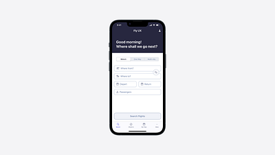 Fly UX airline high fidelity mid fidelity prototype travel ux ux design