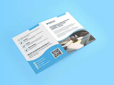 NEDO Services Company A4 Bi-Fold Brochure Design bifold brochure brand identity branding brochure brochure design company brochure graphic design marketing materials modern design print ads print ready