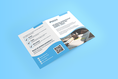 NEDO Services Company A4 Bi-Fold Brochure Design bifold brochure brand identity branding brochure brochure design company brochure graphic design marketing materials modern design print ads print ready