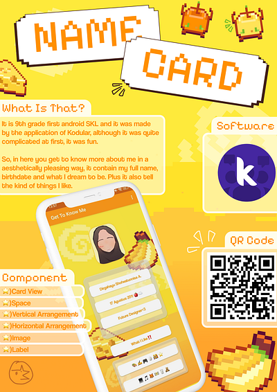 Name Card UI- Kodular branding design figma graphic design illustration kodular poster ui vector yellow