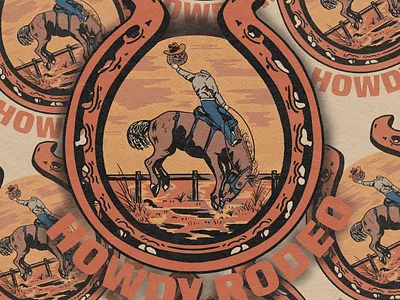Howdy Rodeo 2 branding cactus cowboy desert design graphic design howdy illustration logo merchandise motion graphics rodeo