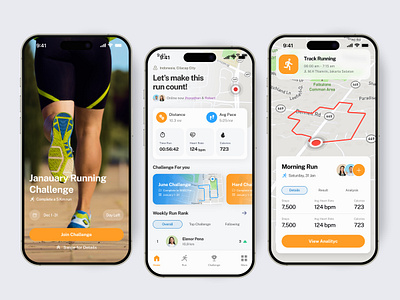 Running Mobile App analytics app design health healthy pace run running app sports steps tracking ui ux