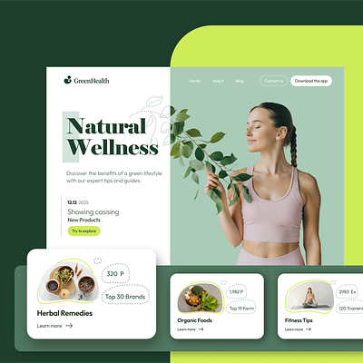 Natural Wellness design healthy landing page