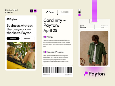 Payton — Card UI ai app app ui branding card ui card ui design clean design figma finance graphic design hero hero section logo typography ui ux web website xd
