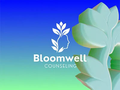 Bloomwell Counseling logo calmcolors communitysupport compassionatecare counseling creativeconcept emotionalsupport greenbluepalette growthmindset healingjourney holistichealth leafdesign logodesign mentalwellness mindfulness natureinspired professionallogo supportiveenvironment therapyservices visualidentity wellnessdesign