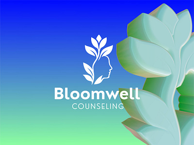 Bloomwell Counseling logo calmcolors communitysupport compassionatecare counseling creativeconcept emotionalsupport greenbluepalette growthmindset healingjourney holistichealth leafdesign logodesign mentalwellness mindfulness natureinspired professionallogo supportiveenvironment therapyservices visualidentity wellnessdesign