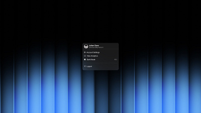 Dropdown Profile with Glassy UI graphic design ui