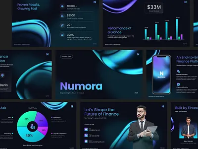 Numora - Investor Presentation branding business pitch business presentation clean layout corporate deck presentation design editorial design finance technology graphic design infographic investor deck investor template pitchdeck powerpoint template presentation presentation design simple slides