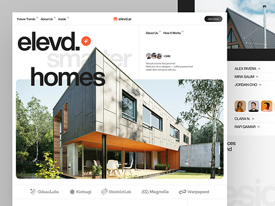 Elevd.AI – Smart Living Landing Page architecture branding clean design exploration homepage smart living ui ui design uidesign web web design website