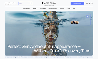 Website of the aesthetic cosmetology clinic beauty health medicine ui ux web design