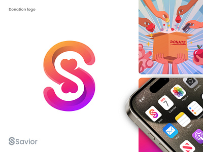 Donation App logo a b c d e f g h i j k l app icon design app icon logo branding caring logo charity logo donation app logo gradient logo heart logo letter letter logo lettering logo logo design m n o p q r s t u v w x y z modern logo non profit logo social logo support logo vector