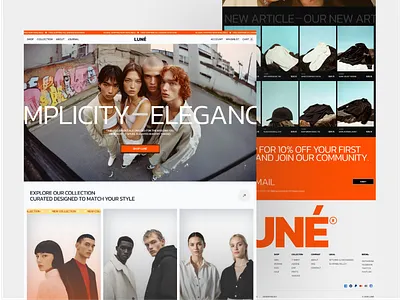 LUNÉ - Fashion E-Commerce Website branding clothing e commerce ecommerce fashion fashion website landing page market place online shop online store shop shopify shopping store ui uidesign uiux ux web design website